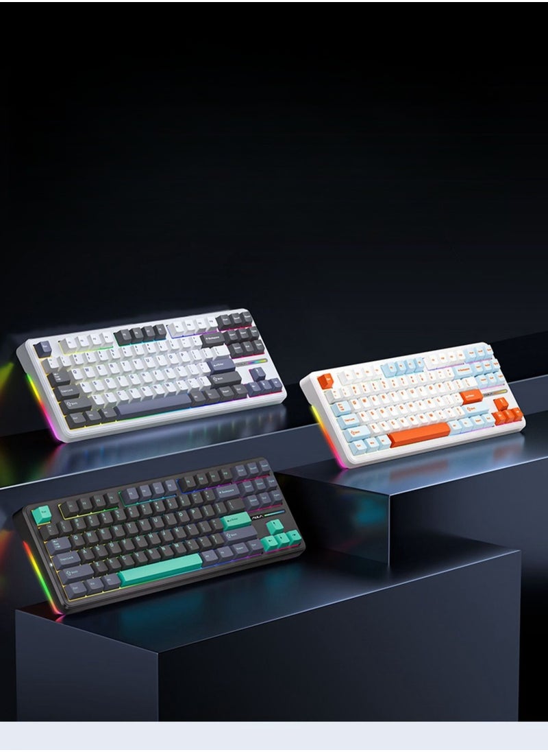 87 Key Mechanical Keyboard - Gasket Structure - Full Key Hot Swappable - RGB Lights - Wireless Bluetooth Connection - Gaming Keyboard And Office Keyboard - pzsku/ZC1D328A1D9EADF8E6EA7Z/45/_/1734577266/5ab9499a-bdfa-4582-b214-07db73e6d999