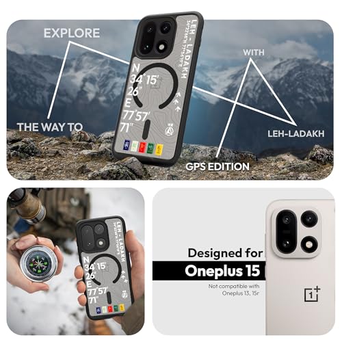 KAPAVER Mag-X Sandstone Back Cover Case Compatible with MagSafe, Magnetic Case for OnePlus 15 (Mag-X Leh-Ladakh Black) - Image 2