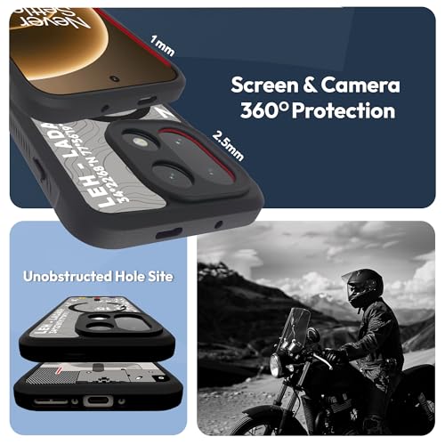 KAPAVER Mag-X Sandstone Back Cover Case Compatible with MagSafe, Magnetic Case for OnePlus 15 (Mag-X Leh-Ladakh Black) - Image 3