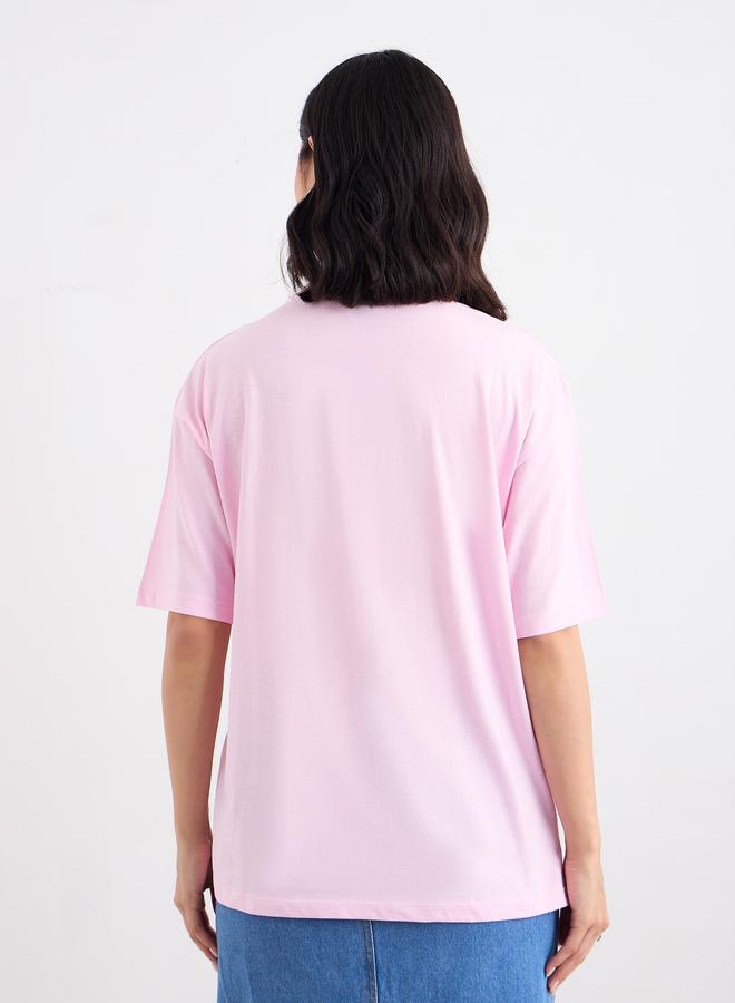 Styli Slogan Print Oversized Longline T-Shirt - Image 4