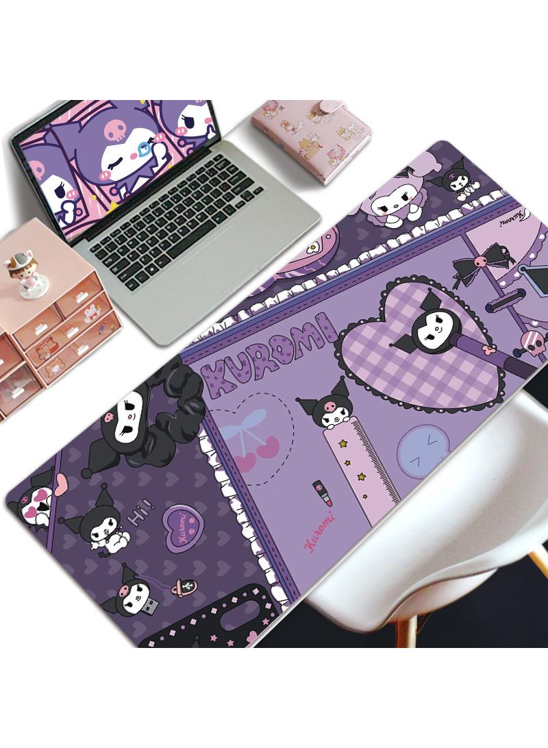لوحة ماوس للألعاب من Kuromi Girls Gift لوحة مكتب كبيرة ممتدة وحواف مخيطة ولوحة ماوس طويلة وقاعدة مطاطية غير قابلة للانزلاق 800X300X4mm - Image 1