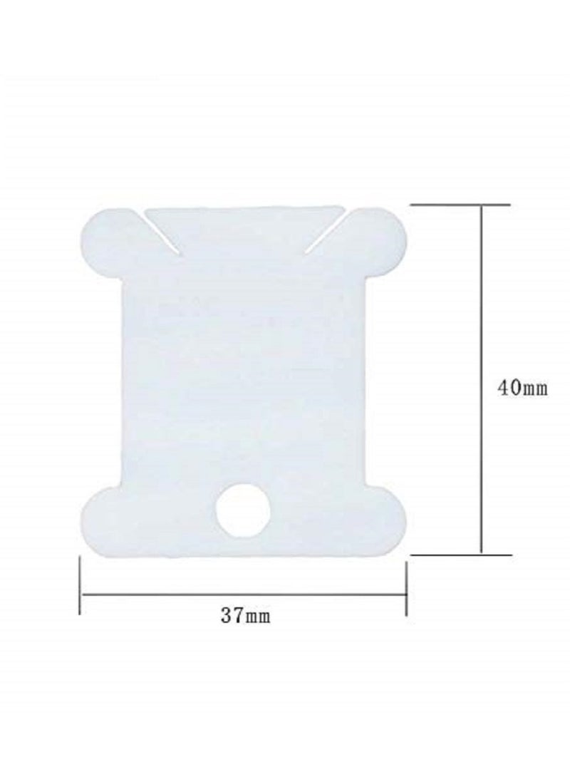 Excefore 300pcs Plastic Floss Bobbins Cross Stitch Embroidery Cotton Thread for Craft DIY Embroidery Sewing Thread Storage Embroidery Thread Cards Cross Stitch Bobbin White  - Image 5