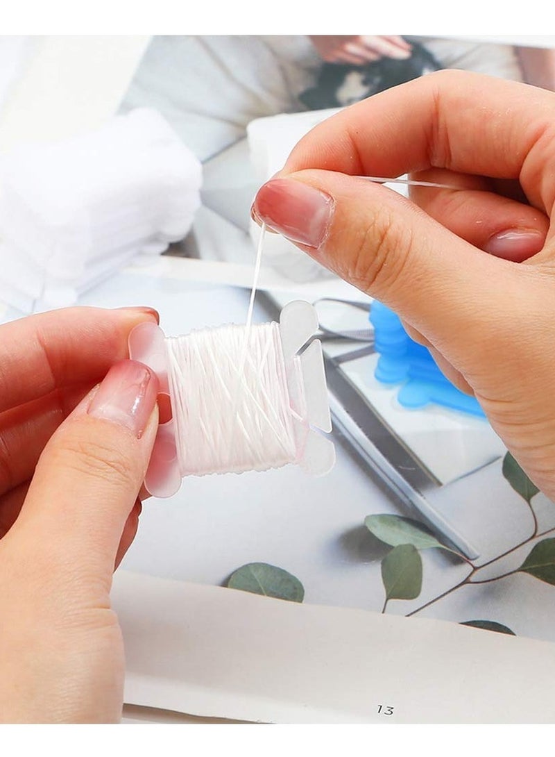 Excefore 300pcs Plastic Floss Bobbins Cross Stitch Embroidery Cotton Thread for Craft DIY Embroidery Sewing Thread Storage Embroidery Thread Cards Cross Stitch Bobbin White  - Image 3