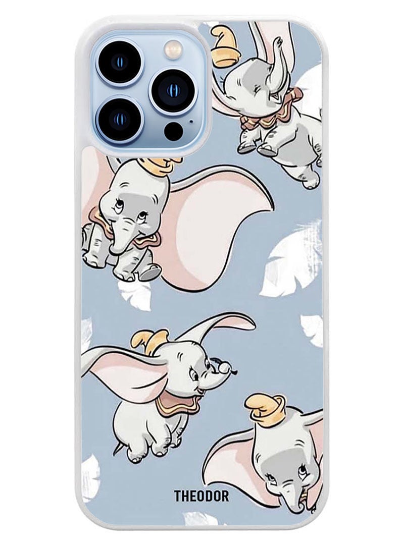 Theodor Protective Case Cover For APPLE IPHONE 14 Pro Max Baby Elephant Flying(White Bumper) - Image 1