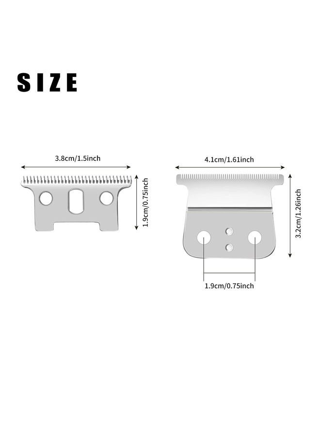 GERILKAI 2 Pack T Outliner Blades fits for Andis T Outliner, G, GO, GTO, GTX, Headliner LS2, LS3 Replacement,clipper blades,Already assembled（Silver） - Image 2