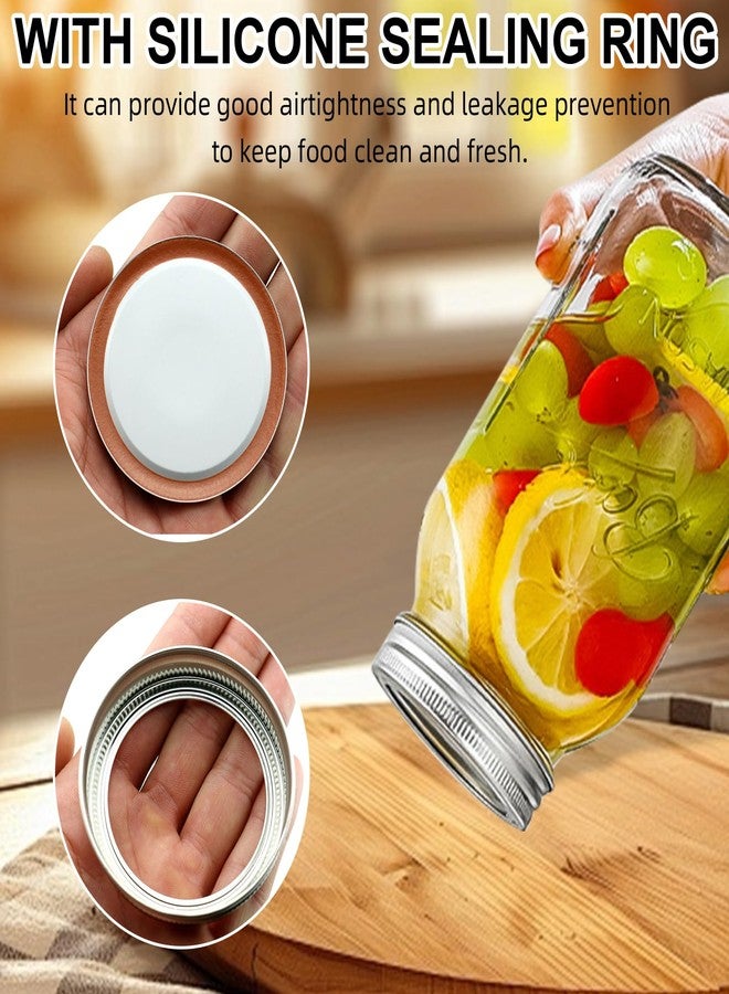 lenpestia Canning Lids with Rings 24Pcs Canning Lids and Bands/Rings for Mason Jar, Ball or Kerr Jars, Split-type Metal Lids with Silicone Seals Rings Leak Proof (12Lids + 12Rings for Regular Mouth Jar) - Image 5