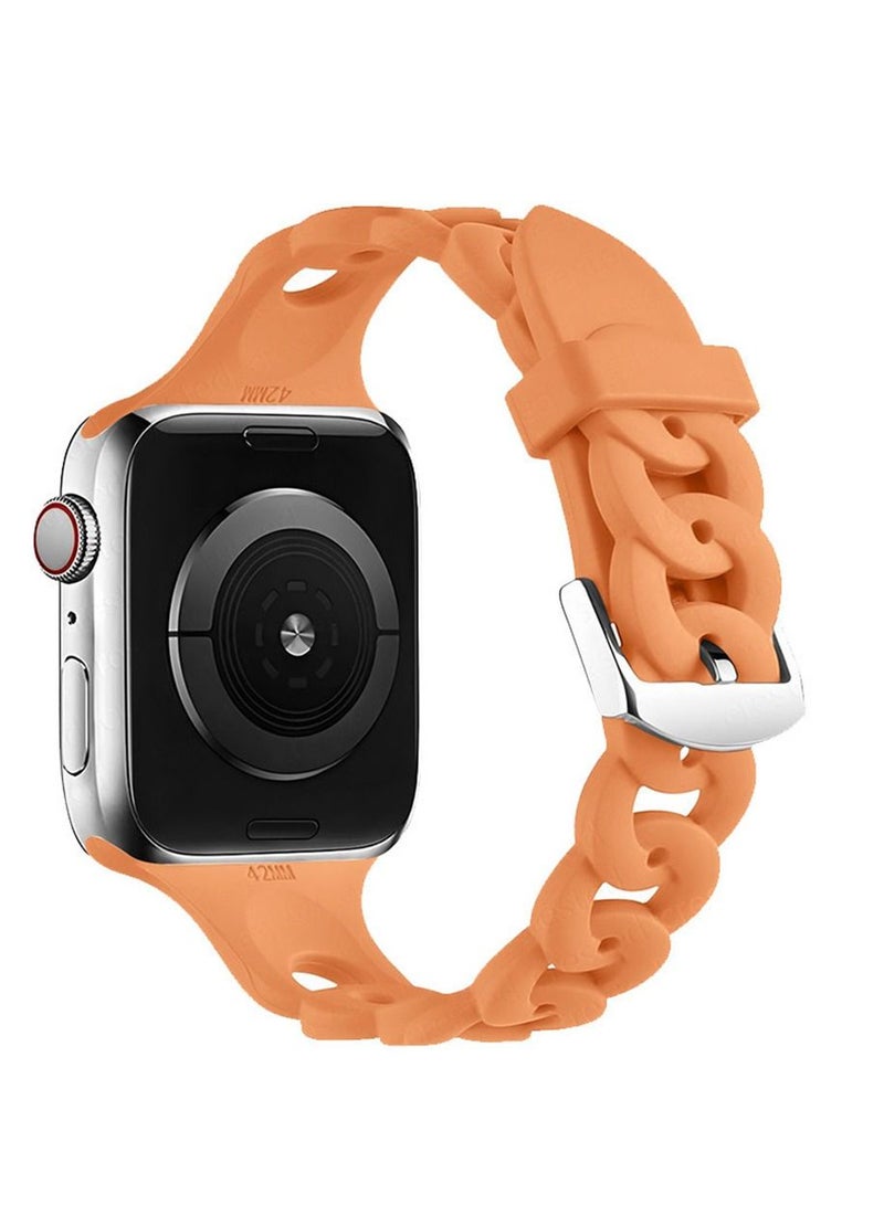 Sport Bands Compatible with Apple Watch Band 42mm 43mm 44mm 45mm 49mm,Soft Silicone Waterproof Strap Wristbands Compatible with iWatch Apple Watch Series Ultra/Ultra2 9 8 7 6 5 4 3 2 1 SE Women Men - Image 1