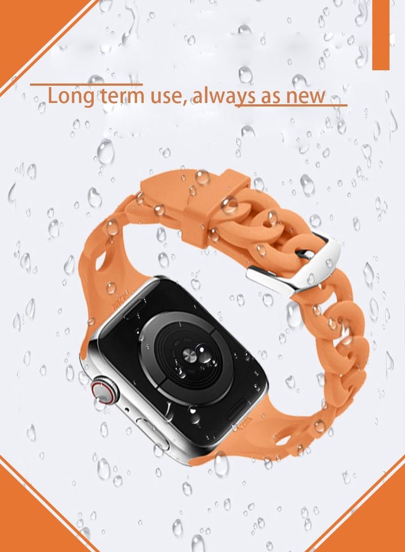 Sport Bands Compatible with Apple Watch Band 42mm 43mm 44mm 45mm 49mm,Soft Silicone Waterproof Strap Wristbands Compatible with iWatch Apple Watch Series Ultra/Ultra2 9 8 7 6 5 4 3 2 1 SE Women Men - Image 3