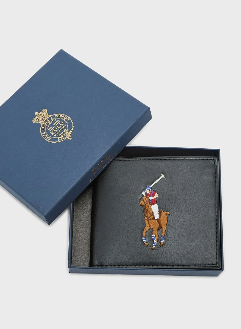 POLO RALPH LAUREN Big Pony Leather Billfold Coin Wallet