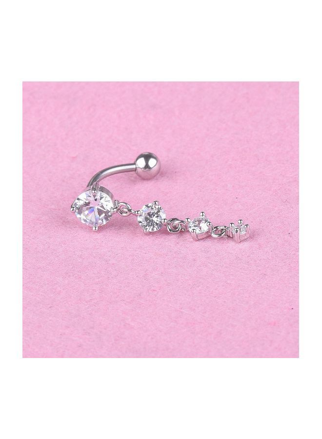 2-Piece Stone Studded Dangling Belly Rings
