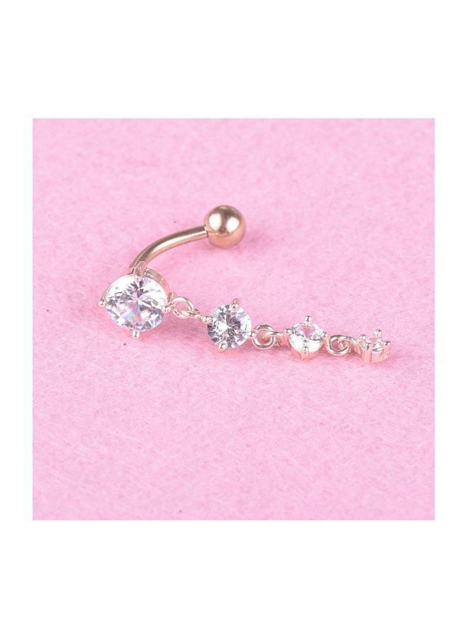 2-Piece Stone Studded Dangling Belly Rings