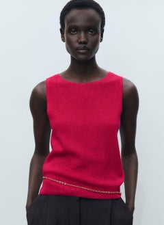 MANGO Fine Ribbed Knit Top  - Image 1