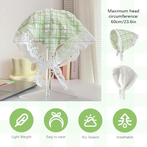 MAYCREATE® 2Pcs Head Scarf for Women Stylish Boho Lace Head Scarfs Countryside Triangle Bandana Headband Soft Head Coverings Comfy Beach Headwraps Hair Scarf Gift for Women, Girls - Image 2
