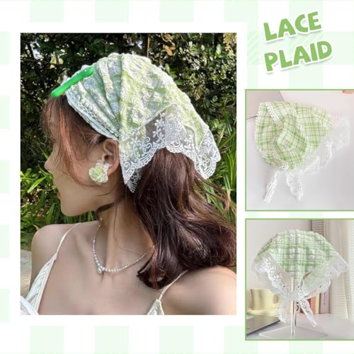MAYCREATE® 2Pcs Head Scarf for Women Stylish Boho Lace Head Scarfs Countryside Triangle Bandana Headband Soft Head Coverings Comfy Beach Headwraps Hair Scarf Gift for Women, Girls - Image 5