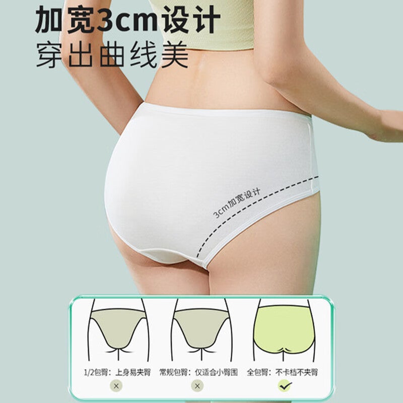 Youshiguang الملابس الداخلية المتاح نسخة واسعة الورك ، 5-Pack ، القطن الخالص للمرأة ، لا غسل عطلة السفر المحمولة فضفاضة صالح XL الحجم - Image 1