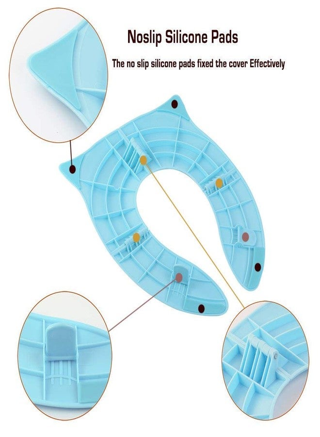 FEXONXA مقعد مرحاض محمول للأطفال من فيكسونكسا - غطاء تدريب قابل للطي للأطفال الصغار من الجنسين (من 0.5 إلى 5 سنوات) - محول مرحاض غربي خفيف الوزن وسهل الحمل مع حقيبة حمل - بلاستيك، أزرق - Image 4