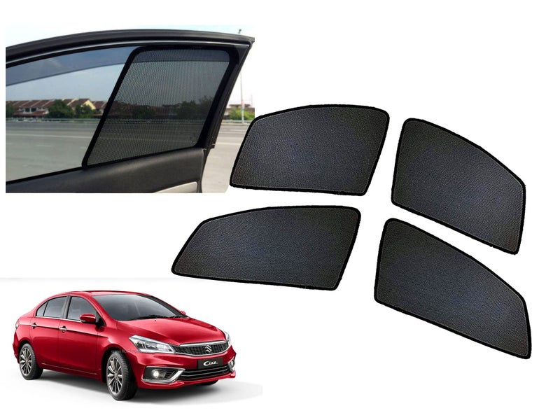 Auto Pearl Black Z Window Plug-in Half Sun Shades Car Curtain Compatible with Ciaz 2014-2017 (Set of 4) - Image 1