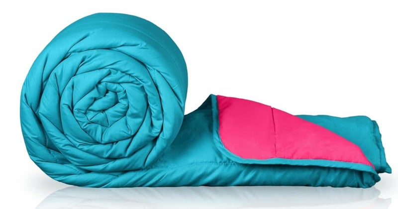 Zinnia Ultra Soft Microfibre Reversible Comforter - Double 230 x 255 CM, Pink and Teal(Solid - Vibrant) - Image 1