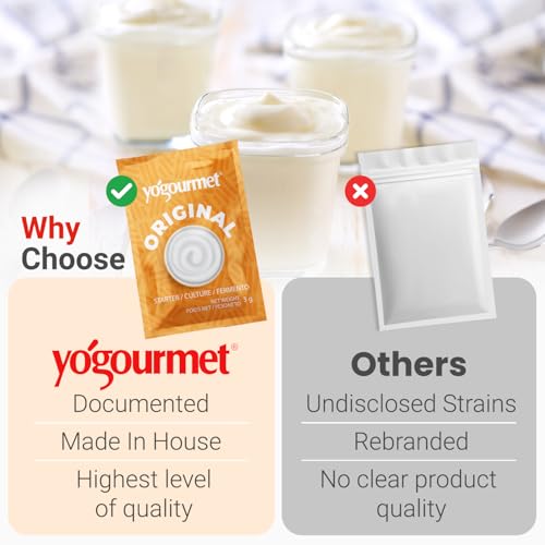 Yogourmet بدء الزبادي من يوجورميت (نسخة بالجملة 16 عبوة) - اصنع الزبادي في المنزل - ثقافة البداية - طبيعية بالكامل، خالية من الغلوتين، كوشير، حلال - أكياس 3 جرام - Image 4