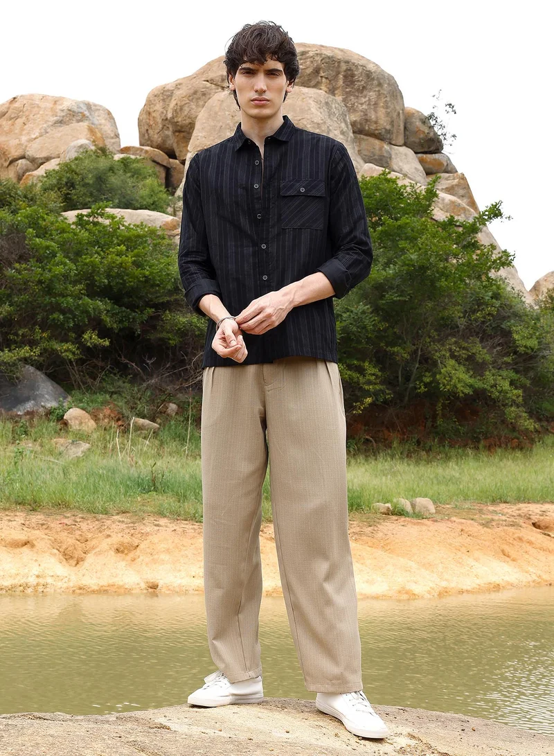 Campus Sutra Multitrack-Striped Shirt