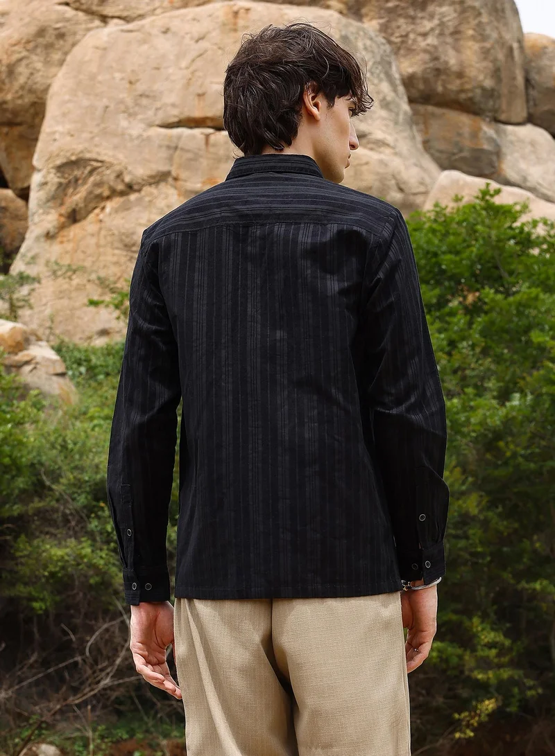 Campus Sutra Multitrack-Striped Shirt