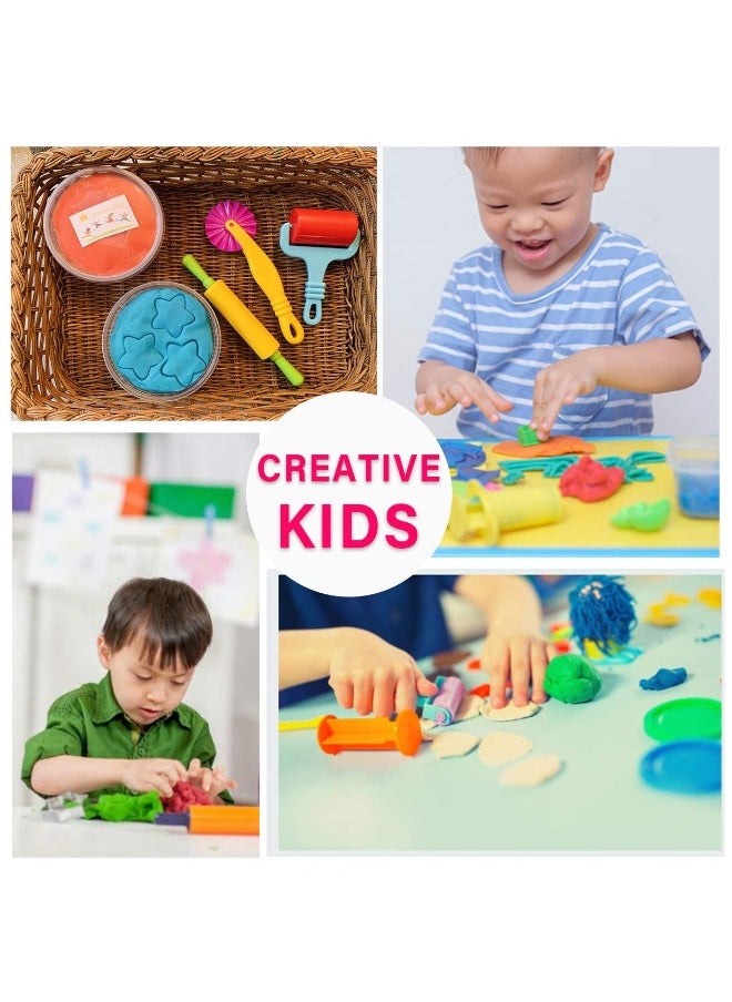 Generic - 12 PCS Play Dough Tools Kit with Dough Extruders, Dough Scissors, Playdough Rollers and Cutters, Plastic Playdough Tools for Kids (Random Color) - Image 1