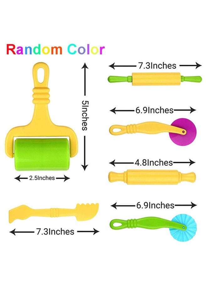 Generic - 12 PCS Play Dough Tools Kit with Dough Extruders, Dough Scissors, Playdough Rollers and Cutters, Plastic Playdough Tools for Kids (Random Color) - Image 1