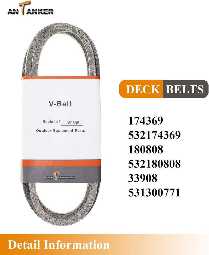 Antanker 180808 Deck Belt Fit for 48" Mower Deck, Replaces for AYP/Craftsman/Husqvarna 174369 33908 531300771 532180808, 89" Kevlar Belt - Image 4