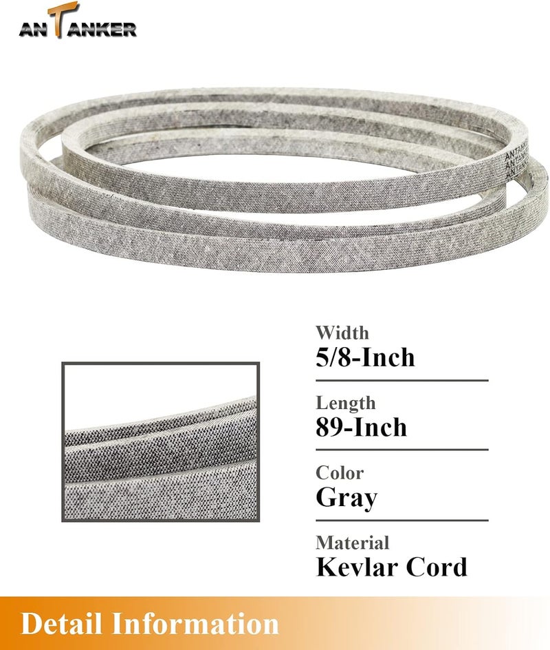 Antanker 180808 Deck Belt Fit for 48" Mower Deck, Replaces for AYP/Craftsman/Husqvarna 174369 33908 531300771 532180808, 89" Kevlar Belt - Image 3