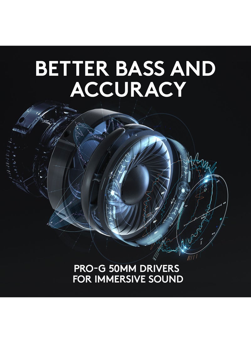 Logitech G635 Wired Gaming RGB Headset, 7.1 Surround Sound, DTS Headphone:X 2.0, 50 mm Pro-G Drivers, USB And 3.5mm Audio Jack, Flip-to-Mute Mic, PC/Mac/Xbox One/PS4/Nintendo Switch - Image 2