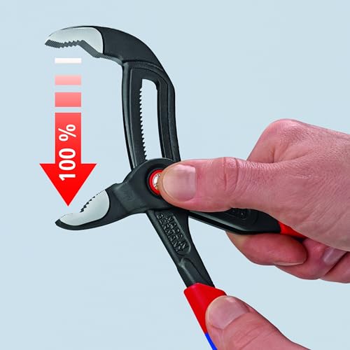Knipex 87 22 250 10" Cobra QuickSet Hightech Comfort Grip Water Pump Pliers, Multi Component Grips 50mm Capacity, 250mm - Image 4