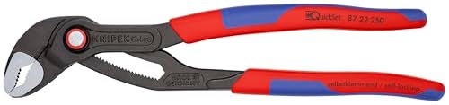 Knipex 87 22 250 10" Cobra QuickSet Hightech Comfort Grip Water Pump Pliers, Multi Component Grips 50mm Capacity, 250mm - Image 1