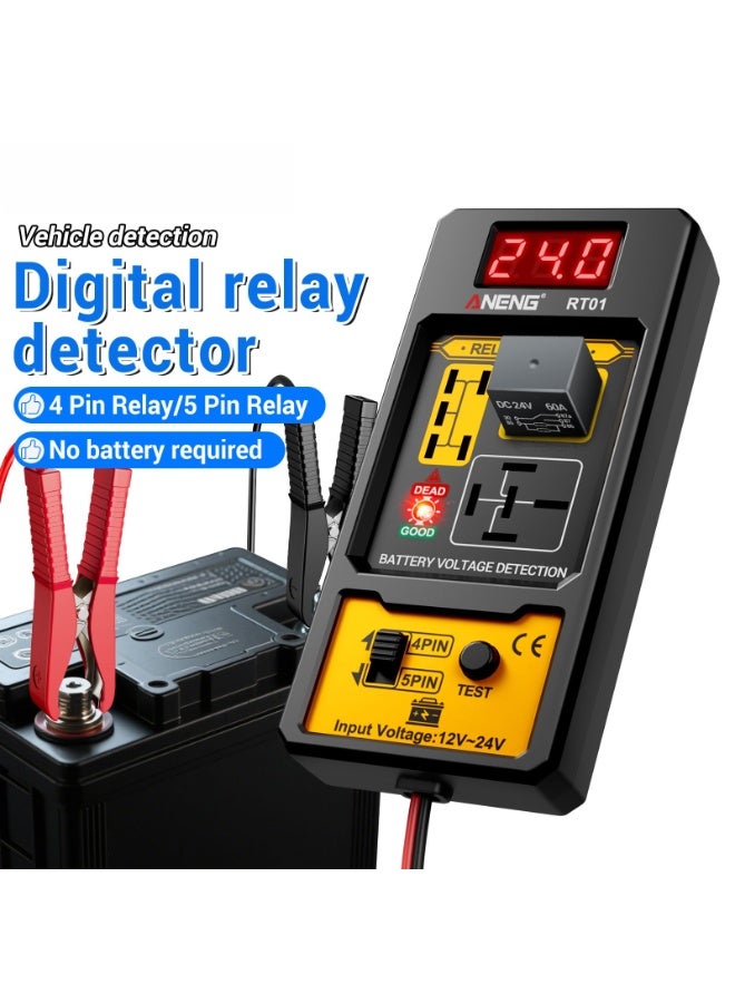 ANENG Automotive Relay Tester, , Battery Digital Display Tester, Relay Analyzer, Universal for 12V/24V Four-pin and Five-pin Relays - Image 5