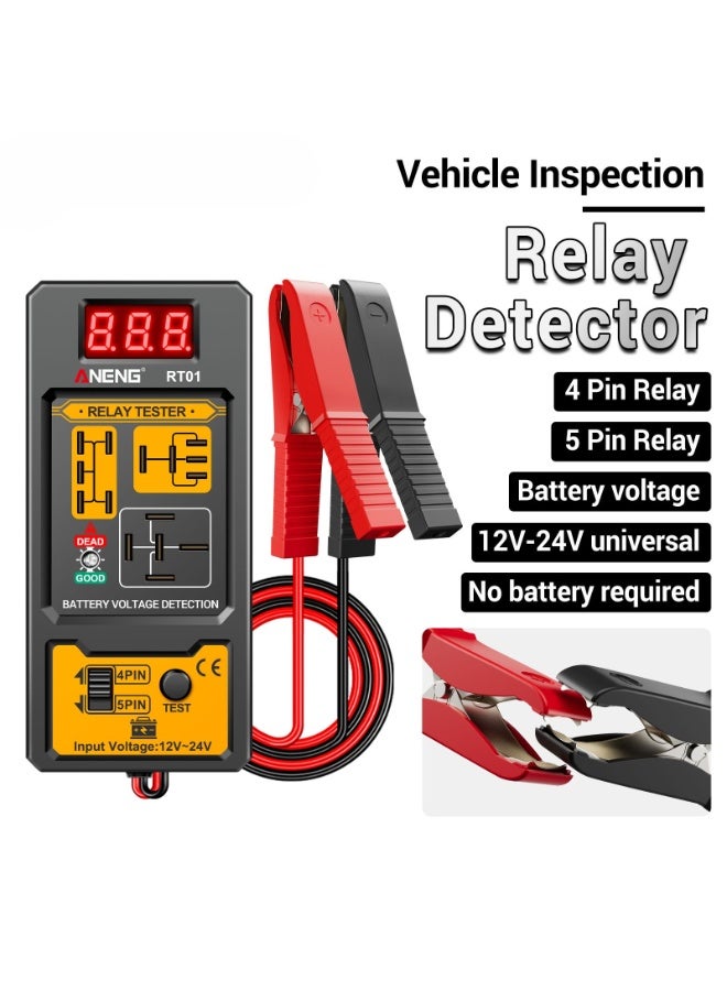 ANENG Automotive Relay Tester, , Battery Digital Display Tester, Relay Analyzer, Universal for 12V/24V Four-pin and Five-pin Relays - Image 4