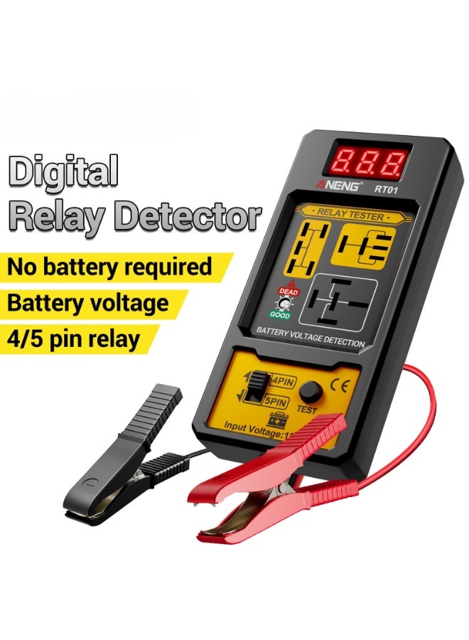 ANENG Automotive Relay Tester, , Battery Digital Display Tester, Relay Analyzer, Universal for 12V/24V Four-pin and Five-pin Relays - Image 3