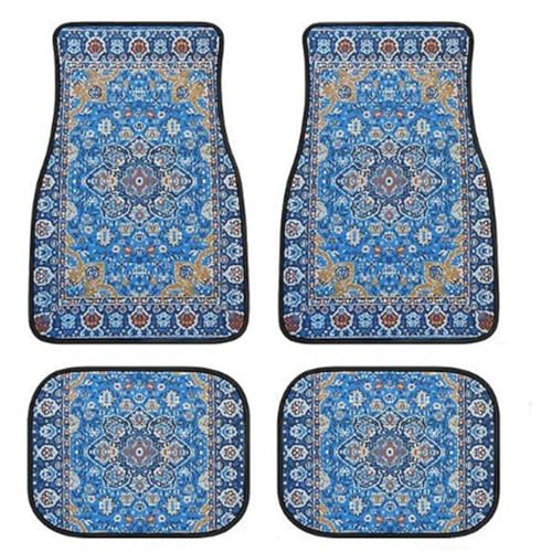 EOHMAK Car Floor Mats NonSlip Automotive Floor Mats AllWeather Front Rear Car Floor Foot Mat Sets of 4 Pieces Foot Mats Rugs Carpet for Car Trucks SUV Sedans Blue - Image 1