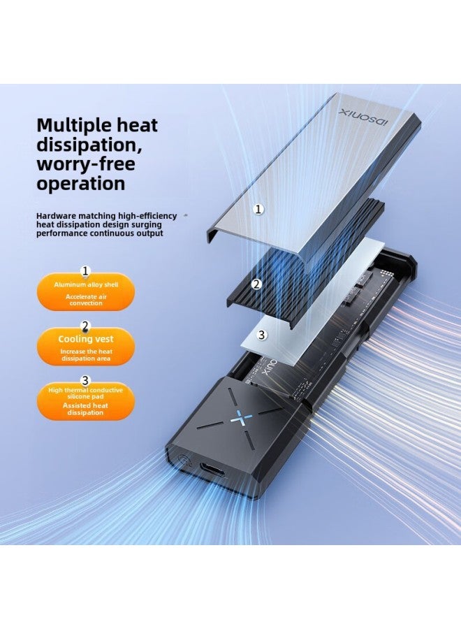 صندوق القرص الصلب المحمول IDSONIX M.2 NVMe من النوع C3.2 واجهة خارجية SSD صندوق محرك الحالة الصلبة ملحقات الكمبيوتر الرقمية - اللون: 【NVME + NVME】 صندوق قرص صلب مستقل مزدوج القرص - Image 5