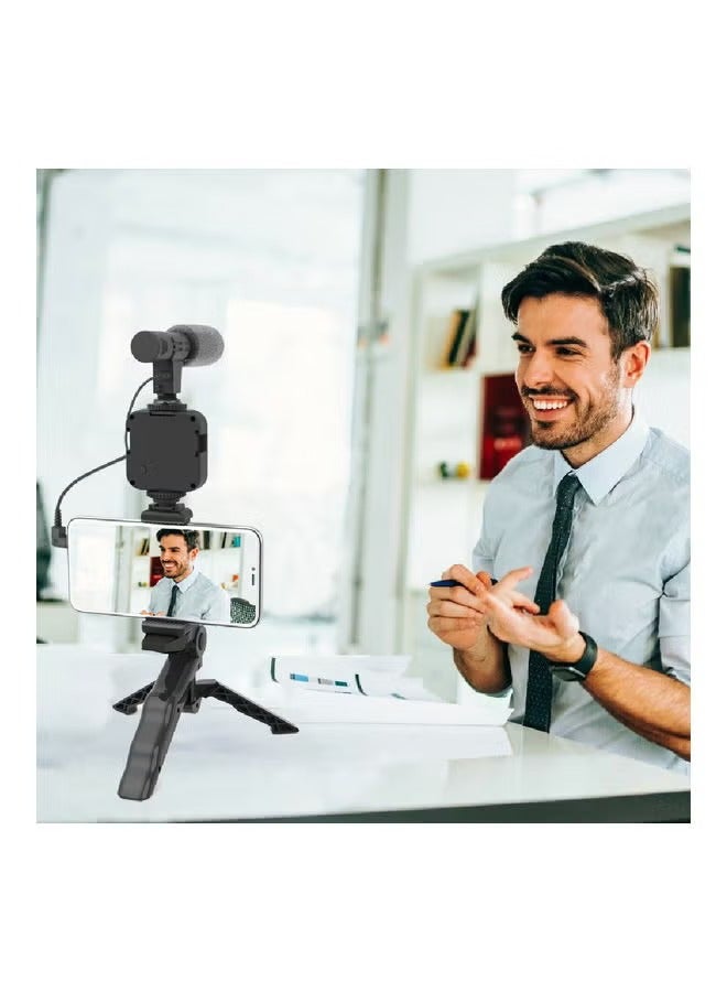 Smartphone Vlogging Kit With Tripod Stand Black  - Image 3