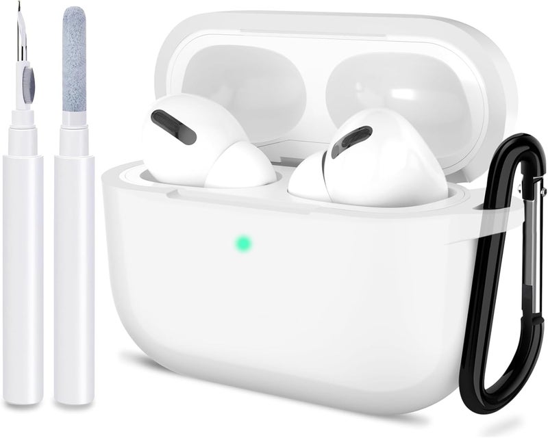 ATUAT for AirPods Pro 1st/2nd Generation Case Cover, Protective Silicone Skin Accessories with Keychain for Women Men for Apple AirPods Pro 2019/2022 Charging Case,Front LED Visible-Clear - Image 1