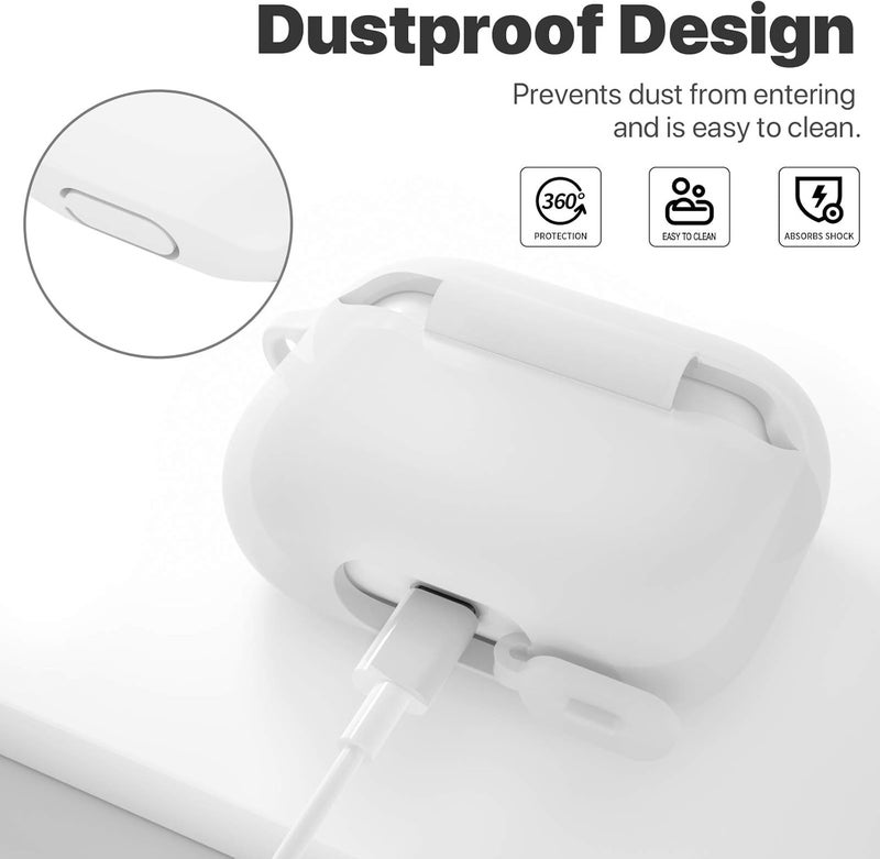 ATUAT for AirPods Pro 1st/2nd Generation Case Cover, Protective Silicone Skin Accessories with Keychain for Women Men for Apple AirPods Pro 2019/2022 Charging Case,Front LED Visible-Clear - Image 4