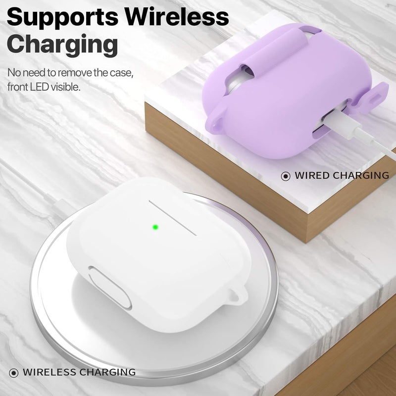 ATUAT for AirPods Pro 1st/2nd Generation Case Cover, Protective Silicone Skin Accessories with Keychain for Women Men for Apple AirPods Pro 2019/2022 Charging Case,Front LED Visible-Clear - Image 3