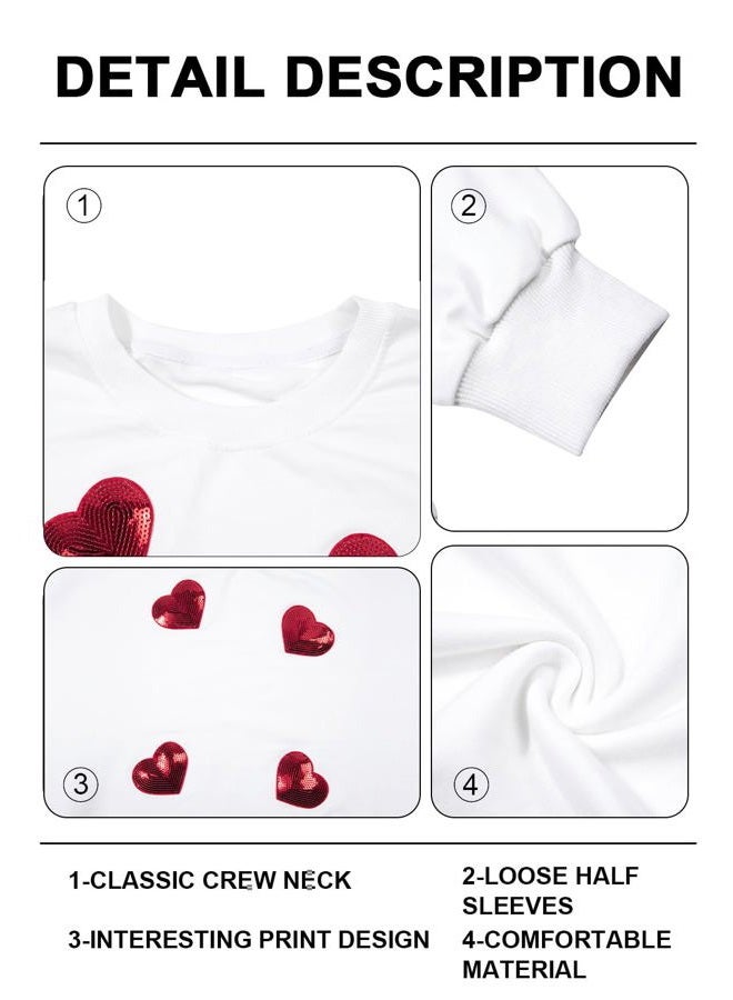 MAXIMGR Teacher Valentine Sweatshirt Women Valentines Day Sweatshirts Teacher Shirt Funny Positive Heart Candy Pullover Top White - Image 5