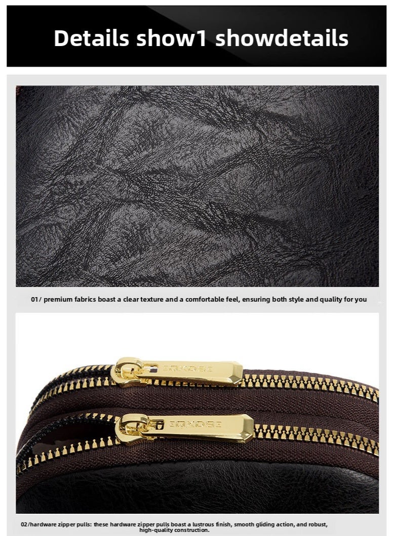 Women's Retro PU Leather Crossbody Bag, Lightweight Multi-Compartment Shoulder Bag with Embossed Rabbit Design - Image 5