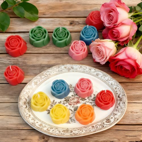 BAISDY 3PCS Flower Molds Silicone, Rose Chocolate Candles Silicone Mold - Image 5
