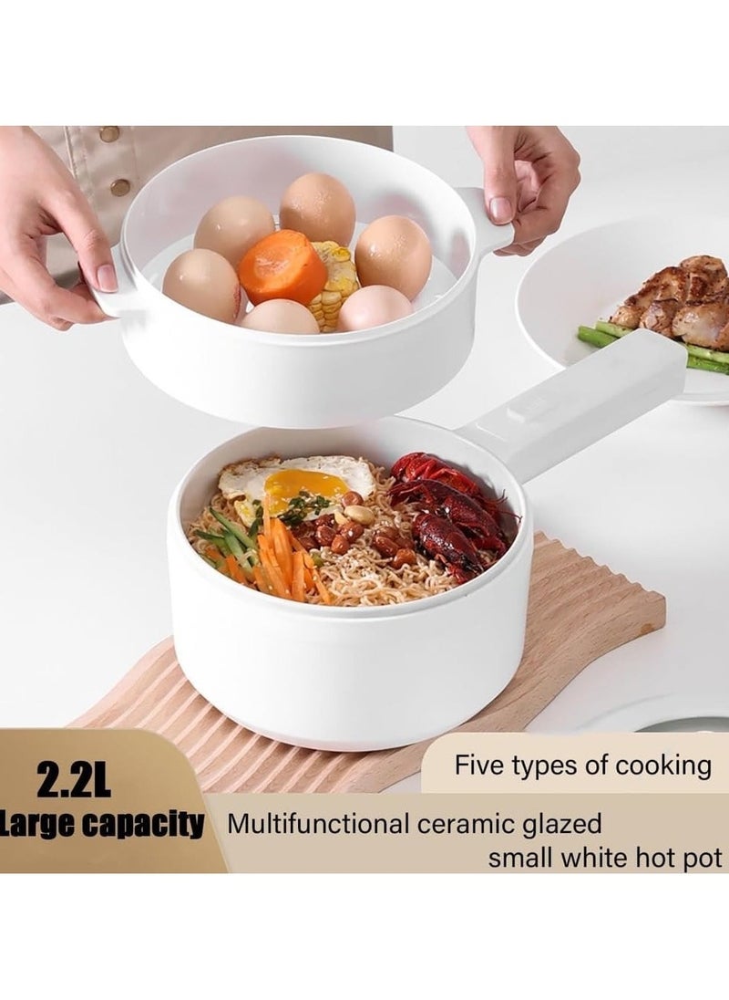 Denx 2L Electric Hot Pot With Steamer & Temperature Control, Non-Stick Electric Cooker Shabu Shabu, Electric Skillet, Frying Pan, Electric Saucepan, For Noodles, Egg, Steak, Oatmeal And Soup - Image 3