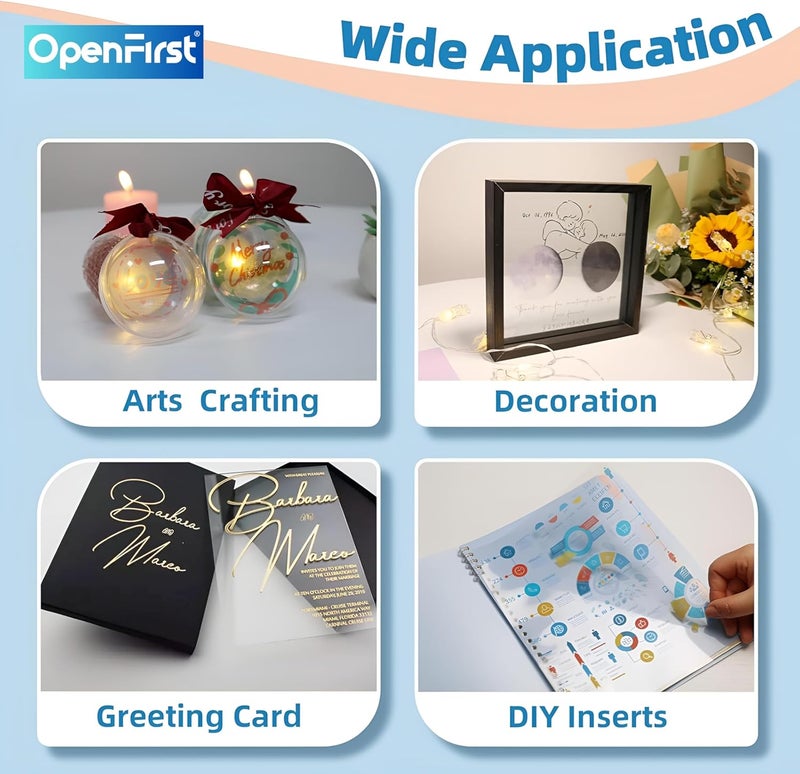 OPENFIRST ® A3 Size OHP Sheets Transparent Glossy Film 150 Micron, Pack of 20 Sheets for Tracing Paper Art and Craft - Image 5