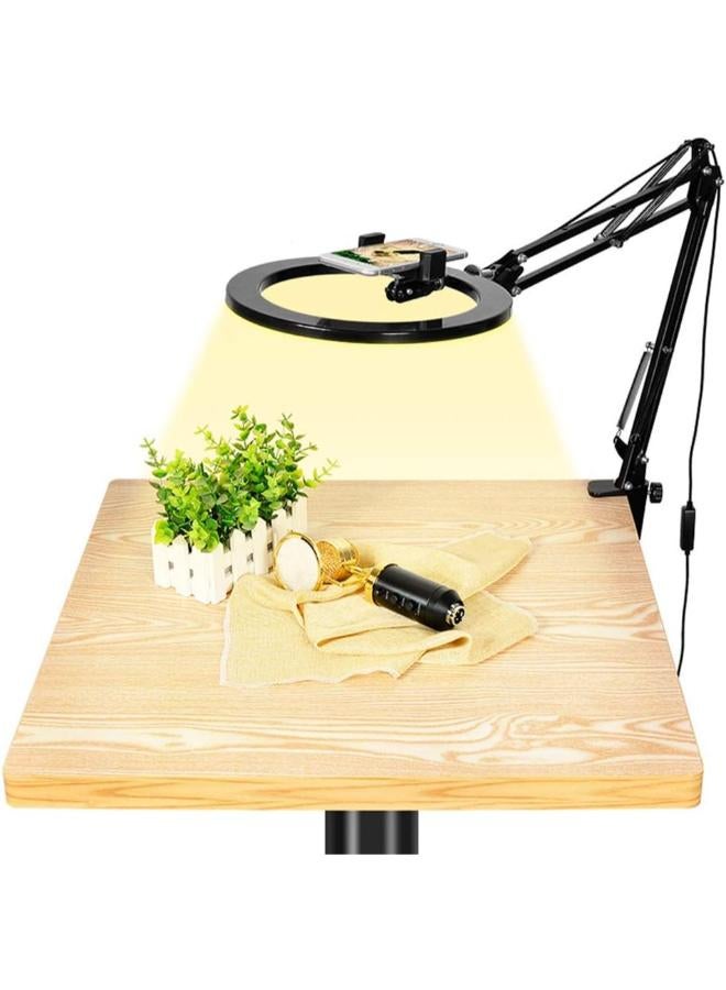 8 inch LED Selfie Ring Light with Long Arm Clip  For Mobile & Camera - Image 2