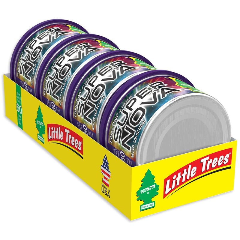 LITTLE TREES Car Air Freshener | Fiber Can Provides Long Lasting Scent for Auto or Home | Recycled Fiber | Supernova, 4 Air Fresheners - Image 5