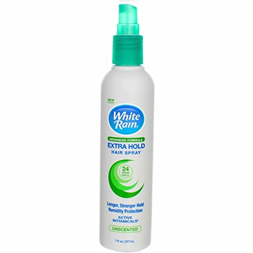 White Rain Hairspray Extra Hold Unscented, 7 oz (Pack of 2) - Non-Aerosol Hair Spray Extra Hold for Men & Women, Advanced Formula with Humidity Protection, Fragrance-Free, Non-Sticky, All Hair Types