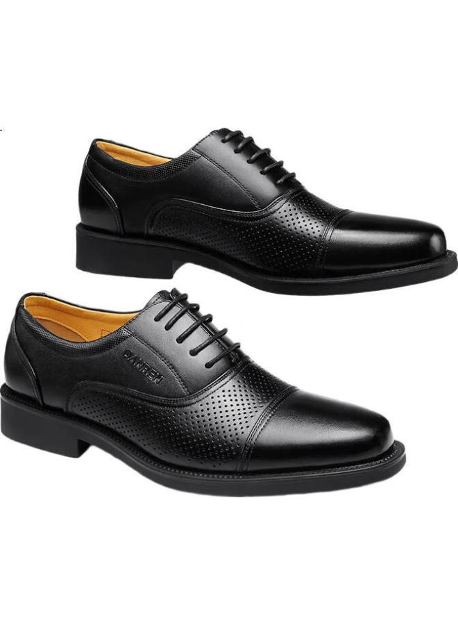 Strongman Qiangren Men'S Formal Shoes 3515 High Quality Top Layer Cowhide Business Leather Sandals 15 Three-Joint Sandals Black Size 44 - Image 2